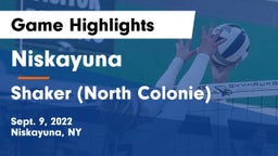 Niskayuna  vs Shaker  (North Colonie) Game Highlights - Sept. 9, 2022