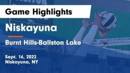 Niskayuna  vs Burnt Hills-Ballston Lake  Game Highlights - Sept. 16, 2022