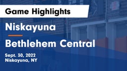 Niskayuna  vs Bethlehem Central  Game Highlights - Sept. 30, 2022