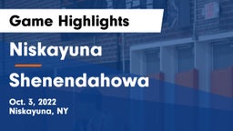 Niskayuna  vs Shenendahowa Game Highlights - Oct. 3, 2022