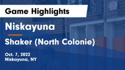 Niskayuna  vs Shaker  (North Colonie) Game Highlights - Oct. 7, 2022