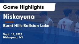Niskayuna  vs Burnt Hills-Ballston Lake  Game Highlights - Sept. 18, 2023