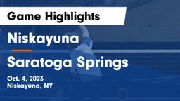 Niskayuna  vs Saratoga Springs  Game Highlights - Oct. 4, 2023