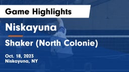 Niskayuna  vs Shaker  (North Colonie) Game Highlights - Oct. 18, 2023