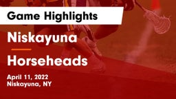 Niskayuna  vs Horseheads  Game Highlights - April 11, 2022