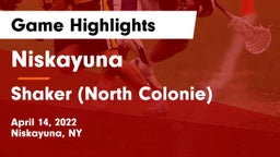 Niskayuna  vs Shaker  (North Colonie) Game Highlights - April 14, 2022