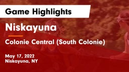 Niskayuna  vs Colonie Central  (South Colonie) Game Highlights - May 17, 2022