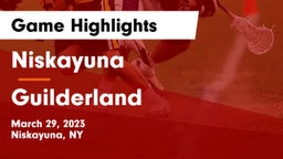 Niskayuna  vs Guilderland  Game Highlights - March 29, 2023