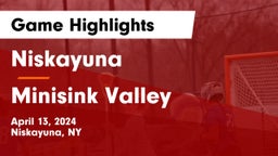Niskayuna  vs Minisink Valley  Game Highlights - April 13, 2024