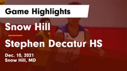 Snow Hill  vs Stephen Decatur HS Game Highlights - Dec. 10, 2021