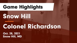 Snow Hill  vs Colonel Richardson Game Highlights - Oct. 28, 2021