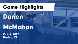 Darien  vs McMahon  Game Highlights - Oct. 6, 2022