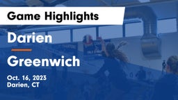 Darien  vs Greenwich  Game Highlights - Oct. 16, 2023