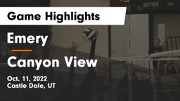 Emery  vs Canyon View  Game Highlights - Oct. 11, 2022