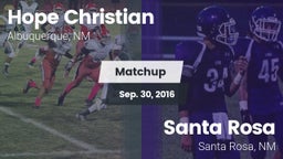 Matchup: Hope Christian vs. Santa Rosa  2016