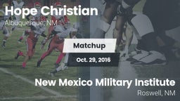 Matchup: Hope Christian vs. New Mexico Military Institute  2016