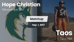 Matchup: Hope Christian vs. Taos  2017
