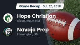 Recap: Hope Christian  vs. Navajo Prep  2018