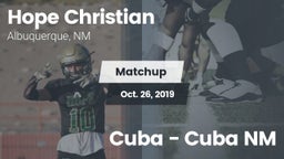 Matchup: Hope Christian vs. Cuba  - Cuba NM 2019