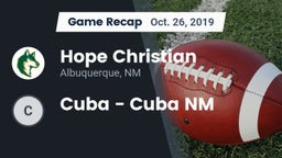 Recap: Hope Christian  vs. Cuba  - Cuba NM 2019