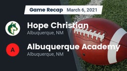 Recap: Hope Christian  vs. Albuquerque Academy  2021