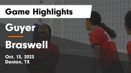 Guyer  vs Braswell Game Highlights - Oct. 13, 2023