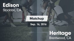 Matchup: Edison  vs. Heritage  2016