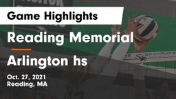 Reading Memorial  vs Arlington hs Game Highlights - Oct. 27, 2021