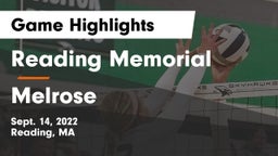 Reading Memorial  vs Melrose  Game Highlights - Sept. 14, 2022