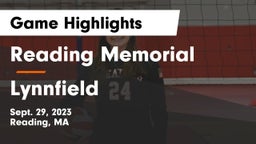 Reading Memorial  vs Lynnfield  Game Highlights - Sept. 29, 2023