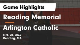 Reading Memorial  vs Arlington Catholic  Game Highlights - Oct. 20, 2023