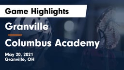 Granville  vs Columbus Academy  Game Highlights - May 20, 2021