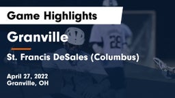 Granville  vs St. Francis DeSales  (Columbus) Game Highlights - April 27, 2022