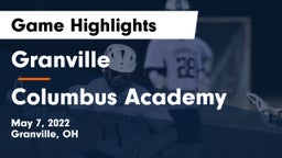 Granville  vs Columbus Academy  Game Highlights - May 7, 2022