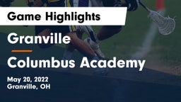 Granville  vs Columbus Academy  Game Highlights - May 20, 2022