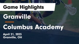 Granville  vs Columbus Academy  Game Highlights - April 21, 2023