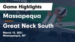 Massapequa  vs Great Neck South  Game Highlights - March 15, 2021