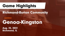 Richmond-Burton Community  vs Genoa-Kingston  Game Highlights - Aug. 25, 2022