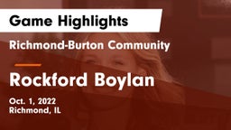 Richmond-Burton Community  vs Rockford Boylan Game Highlights - Oct. 1, 2022