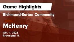 Richmond-Burton Community  vs McHenry  Game Highlights - Oct. 1, 2022