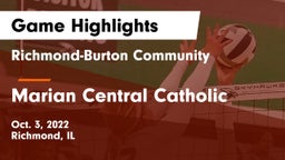 Richmond-Burton Community  vs Marian Central Catholic  Game Highlights - Oct. 3, 2022