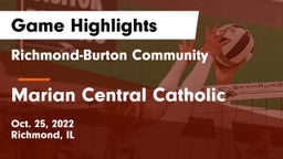 Richmond-Burton Community  vs Marian Central Catholic  Game Highlights - Oct. 25, 2022