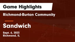 Richmond-Burton Community  vs Sandwich  Game Highlights - Sept. 6, 2023