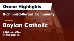 Richmond-Burton Community  vs Boylan Catholic  Game Highlights - Sept. 30, 2023