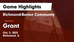 Richmond-Burton Community  vs Grant  Game Highlights - Oct. 3, 2023