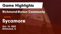 Richmond-Burton Community  vs Sycamore  Game Highlights - Oct. 14, 2023