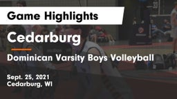 Cedarburg  vs Dominican Varsity Boys Volleyball Game Highlights - Sept. 25, 2021