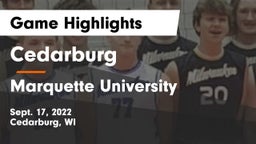 Cedarburg  vs Marquette University  Game Highlights - Sept. 17, 2022