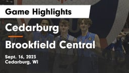 Cedarburg  vs Brookfield Central  Game Highlights - Sept. 16, 2023
