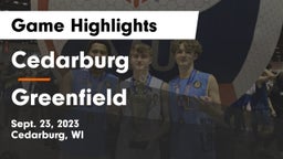 Cedarburg  vs Greenfield  Game Highlights - Sept. 23, 2023